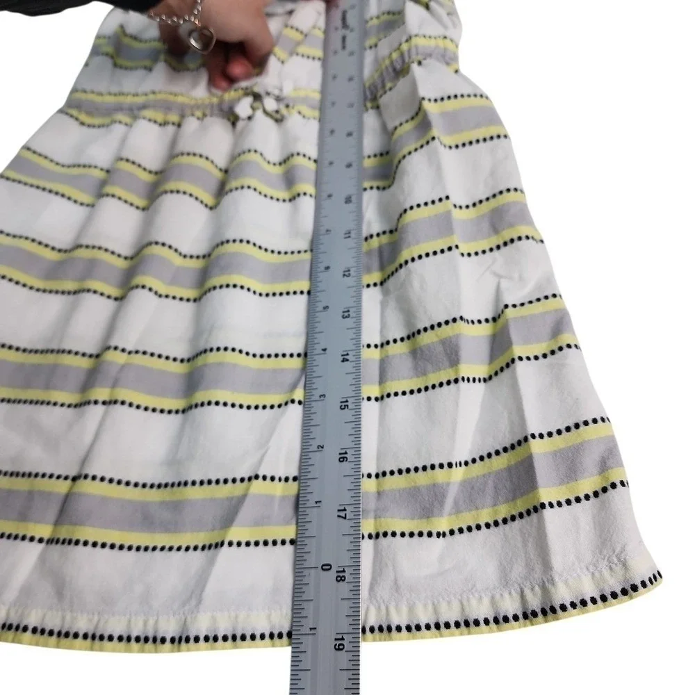 Janie and Jack Cold Shoulder Dress Kids Size 5 Yellow Striped Ruffle Summer